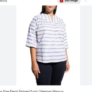 Anthropologie Harshman Elexis Tunic Shirt Small Navy Stripes Cotton Minimalist